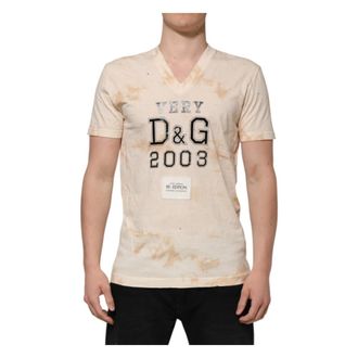Dolce & Gabbana Heren, Tops, Beige, Maat: L Katoen