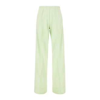 Palm Angels Wide Trousers, female, Green, Size: M Classic Logo Track Loose Pants
