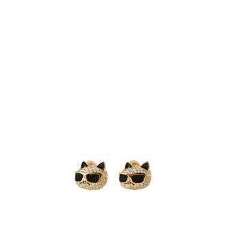 Karl Lagerfeld K/Ikonik 2.0 Pave Choupette Studs - female - Karl Lagerfeld - Earrings - Yellow - ONE SIZE - Accessories