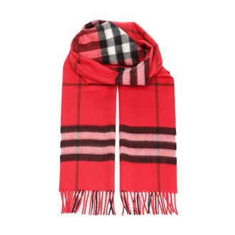 Burberry Check cashmere scarf - - Accessories - unisex - Rosso - ONE SIZE