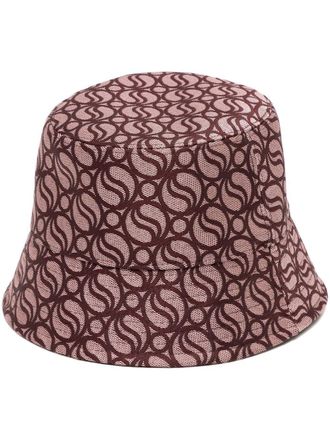 Stella McCartney Cappello bucket con stampa monogramma - Rosso