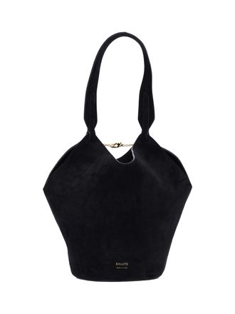 Khaite Lotus Bag In Black Calfskin Front