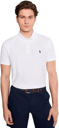 Polo Ralph Lauren Custom Slim Fit Honeycomb-Mesh Polo Mens Clothing White : 2XL, Cotton