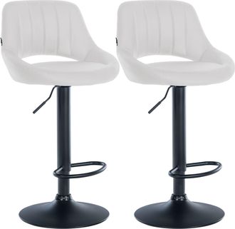 Clp Juego De 2 Taburetes De Bar Milet De Piel Sintetica Blanco