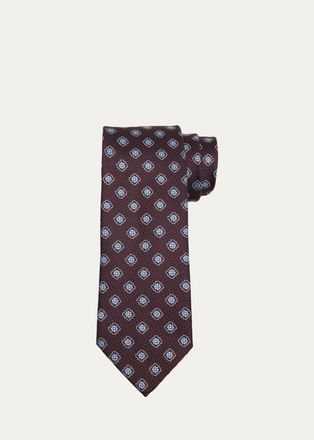 Ermenegildo Zegna Mens Floral Jacquard Silk Tie
