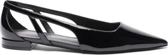 Stuart Weitzman Power Cutout Flat - Dames - Ballerinas - Zwart - 37 1/2 EU - Leer - Schoenen