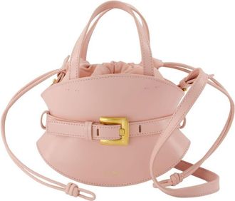 Balmain Calfskin Leather Top Handle Bag Pink