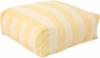 Oviala Puff de rayas para sof&aacute; modular amarillo claro