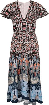 Temperley London bedrukte jurk met diepe hals - Rood