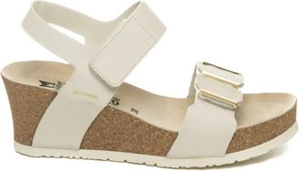 Mephisto Schoenen, Dames, Wit, 36 EU, Leer, Leonore Wedge Sandaal