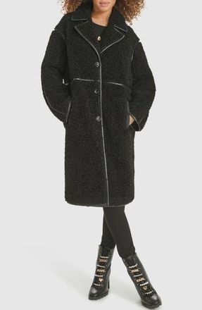 Karl Lagerfeld Faux Shearling Coat in Black at Nordstrom Rack, Size X-Small
