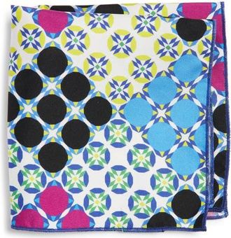 Clifton Wilson Multicolor Print Silk Pocket Square at Nordstrom
