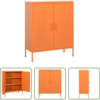 vidaXL vidaXL Armadietto laterale - Armadietto Arancione 80x35x101,5 cm in Acciaio