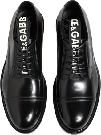 Dolce & Gabbana Black Leather Dress Lace Up Men Formal Shoes Calf