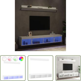 vidaXL vidaXL TV a parete - Mobili TV a Muro con LED 5pz Bianchi in Legno Multistrato