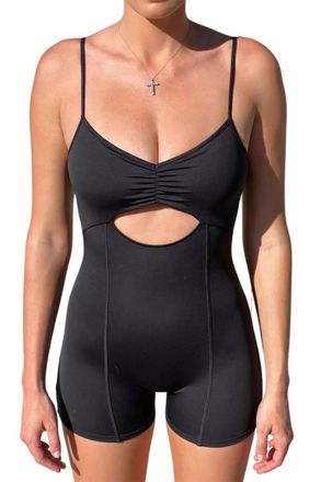 Frankies Bikinis Clara Elastane Bodysuit In Black