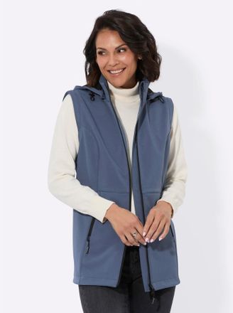 Casual Looks Softshelljacke CASUAL LOOKS, Damen, Gr. 36, blau (rauchblau), 94% Polyester, 6% Elasthan, unifarben, Jacken Softshelljacke