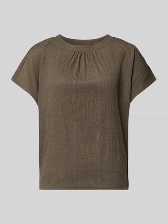 OPUS Regular Fit T-Shirt mit Strukturmuster Modell Salti in Khaki, Gr&ouml;&szlig;e 36