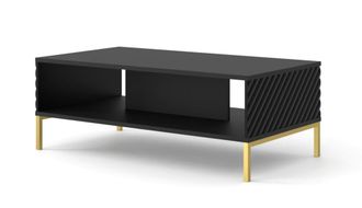 AKL FURNITURE Mesa de centro efecto madera Negro