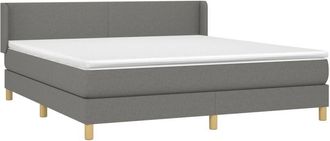 vidaXL Cama Box Spring Con Colch&oacute;n Tela Gris Oscuro 180x200 Cm Vidaxl