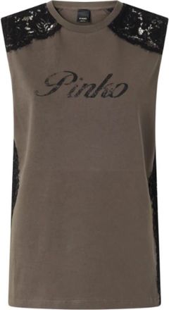 Pinko Pinko, Tops, Dames, Bruin, S, Katoen, Dawn Vintage Tank