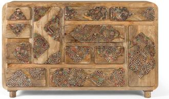 Giner&Colomer Aparador en madera maciza de mango con detalles a mano 148 cm