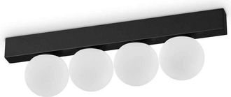 Ideal Lux Ideal Lux - Ping Pong 4 Light Globe Ceiling Light Black 1000Lm 3000K