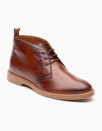 base Mens Base London Carlton Leather Mens Tan Ankle Boots - Brown - Size: 10