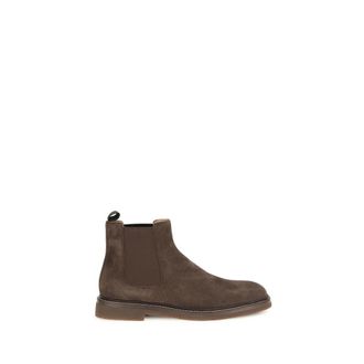 Brunello Cucinelli Brown Calf Leather Bos Taurus Chelsea Mens Boots