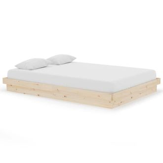 Berkfield Home 819907 Bed Frame without Mattress Solid Wood 140x200 cm in Light Tan