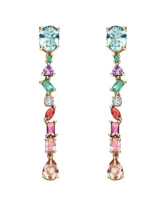 Liv Oliver 18K Plated 13.25 Ct. Tw. Quartz Cz Cluster Earrings