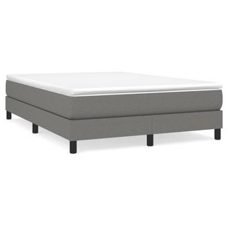 Berkfield Home Box Spring Bed Frame Dark Grey 135x190 cm Double Fabric