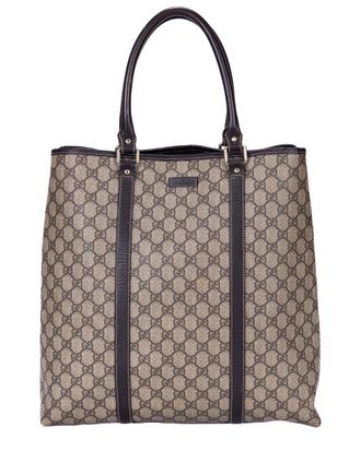 Gucci Beige Supreme Coated Canvas Gg Implementation Tall Tote (Authentic Pre- Loved)