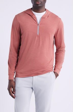 Johnnie-O Bixler Hooded Quarter Zip Pullover in Washed Red at Nordstrom, Size Xx-Large