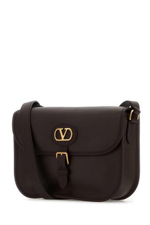 Valentino Garavani Mens Chocolate Leather Antibes Crossbody Bag Oakbrown Calf - Bos Taurus Borse A Tracolla