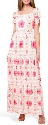 Flying Tomato Shoulder Tie Maxi Dress in Ivory Pink at Nordstrom Rack, Size Medium