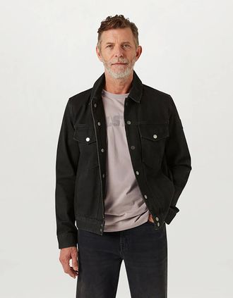 Belstaff Mens Belstaff Piston Mens Trucker Jacket - Washed Black - Size: 38/Regular