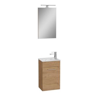 Vitra Mueble De Ba&ntilde;o Mia Set 39x61x28 Cm Con Espejo, Lavabo E Iluminaci&oacute;n Led, Roble Golden (miaset40d)