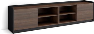 Skraut Home Skraut Home - Mueble Tv, Televisi&oacute;n, Muebles De Sal&oacute;n, Almacenaje, 207x50x37 Cm, Para Tv Hasta 80, Con Almacenamiento, Estilo Moderno, Roble Oscuro Y 