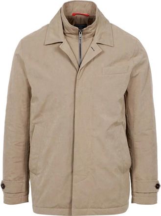 Fay Jassen, Heren, Bruin, L, Leer, Gewatteerde Waterdichte Jas