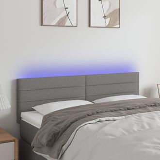 vidaXL Cabecero Con Led De Tela Gris Oscuro 144x5x78/88 Cm Vidaxl
