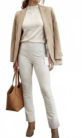 SPRWMN Crop Flare Leather Pant In White