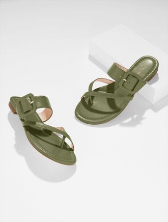 Talbots Camy Buckle Slides - Olive Leaf - 10M Talbots