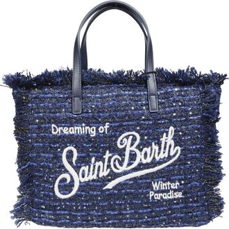MC2 Saint Barth Colette Tweed Handtas met schouderband - Dames - Tassen - Blauw - Maat: ONE Size Tweed