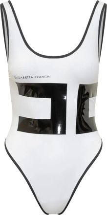 Elisabetta Franchi Costume intero con bordo a contrasto - Nero