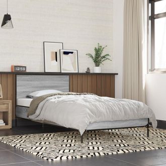 Berkfield Home Bed Frame without Mattress Grey Sonoma 100x200 cm