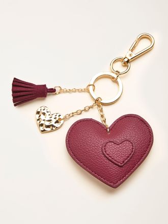 Fat Face FatFace Red Heart Bag Charm Keyring
