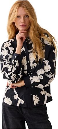 Summum Dames, Blouses & Shirts, Zwart, Maat: S