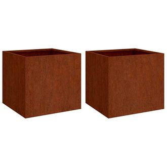 vidaXL Jardineras 2 Unidades Acero Corten 42x40x39 Cm Vidaxl