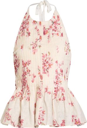Agua Bendita Ca&ntilde;a Floral-print Linen top - Multicoloured - XS (UK6)